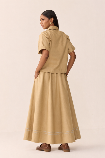 TONK LINEN SKIRT SET-CHAI EDIT