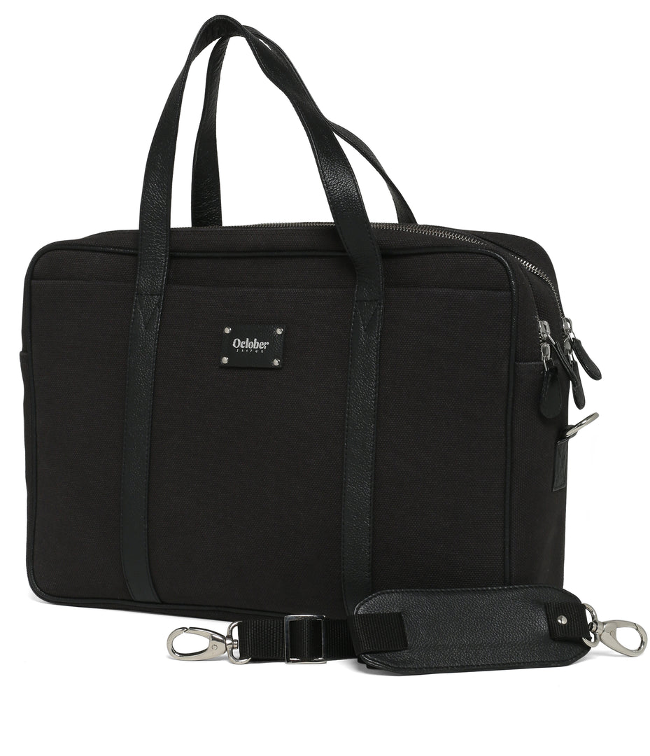 FREDDY CANVAS LAPTOP BAG-BLACK