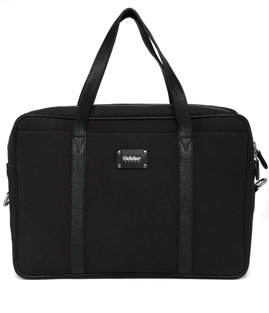 FREDDY CANVAS LAPTOP BAG-BLACK