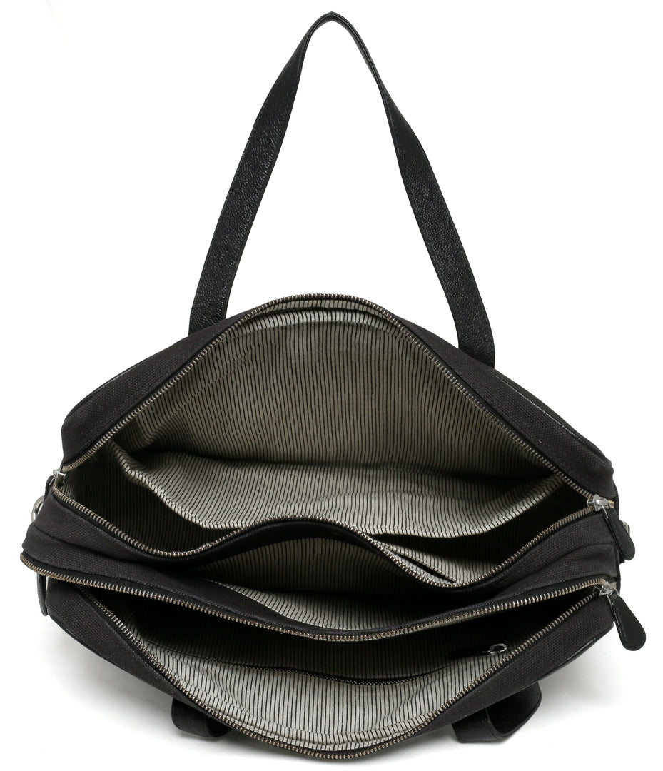 FREDDY CANVAS LAPTOP BAG-BLACK