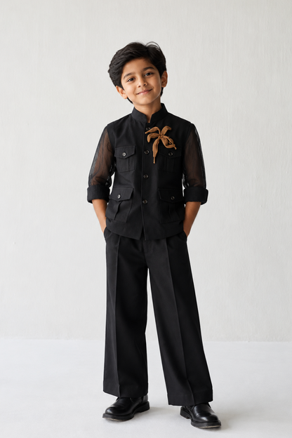 nehru jacket linen and silk shirt