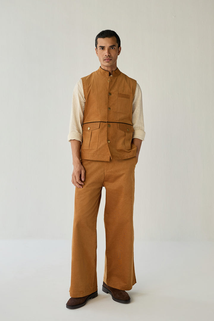 CORDUROY HUNTER JACKET SET-BURNT ( Set Of 2)