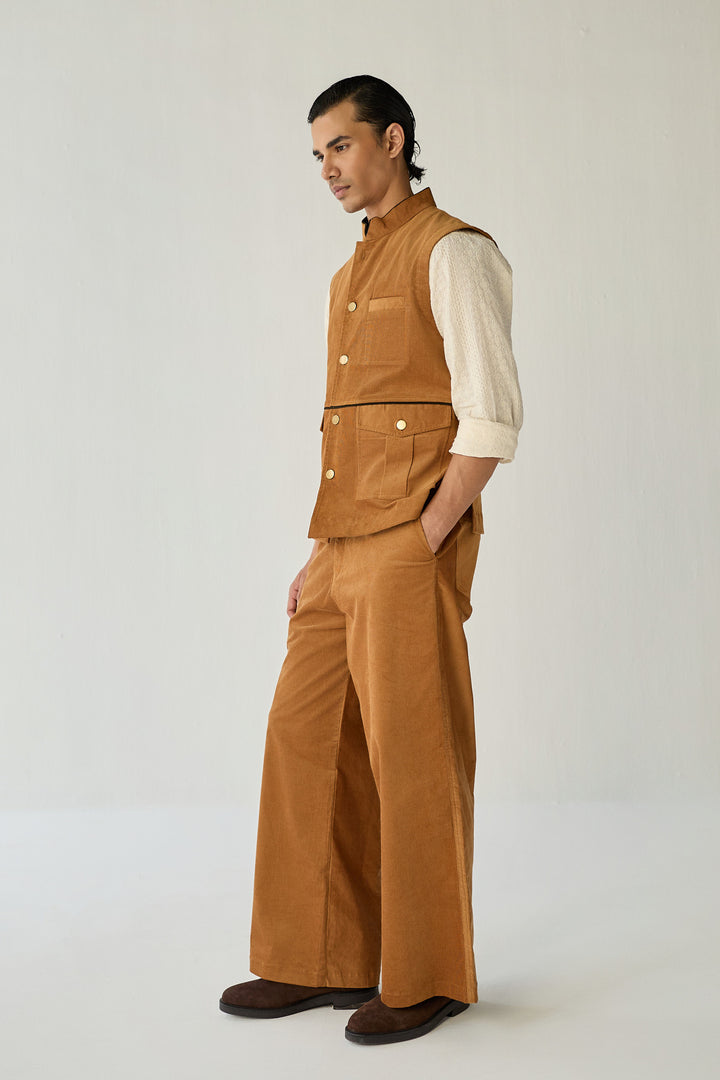 CORDUROY HUNTER JACKET SET-BURNT ( Set Of 2)