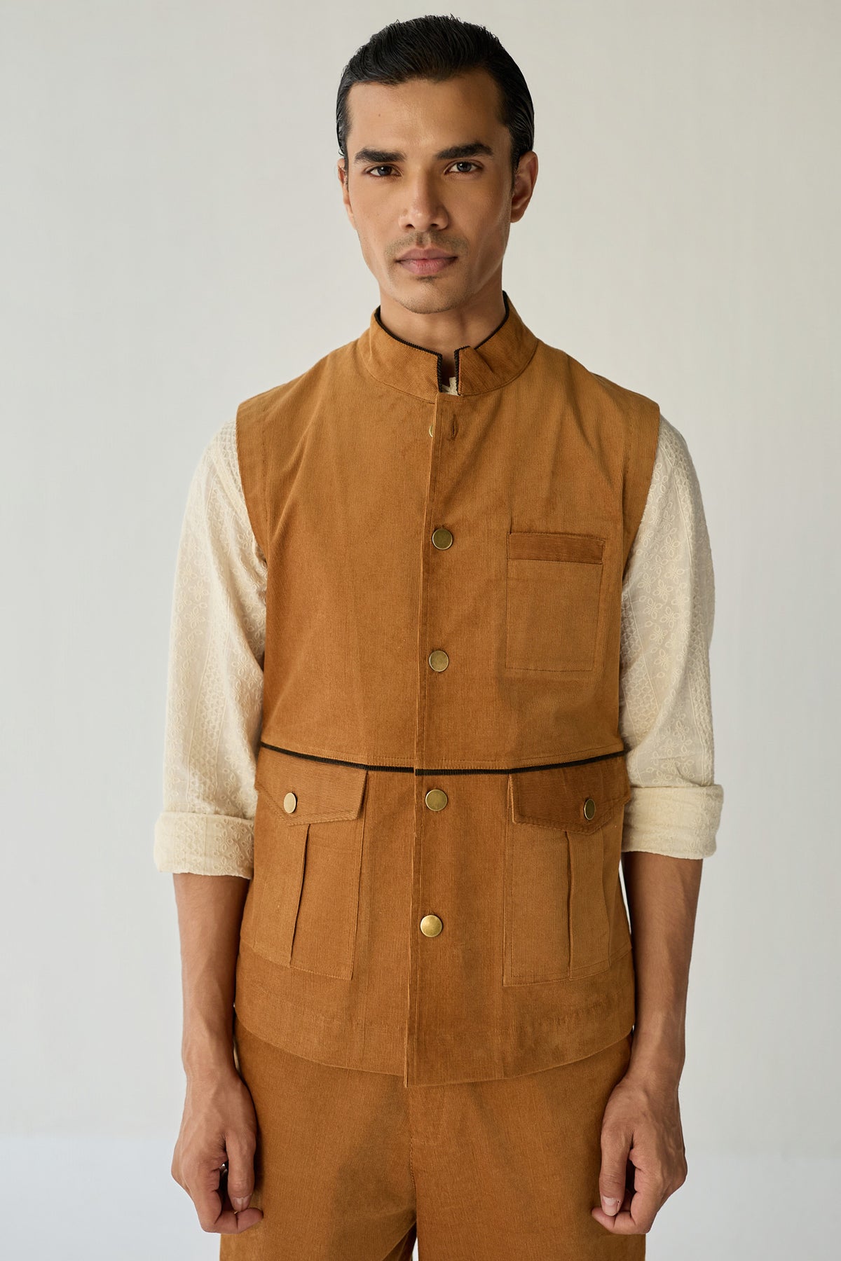 CORDUROY HUNTER JACKET SET-BURNT ( Set Of 2)