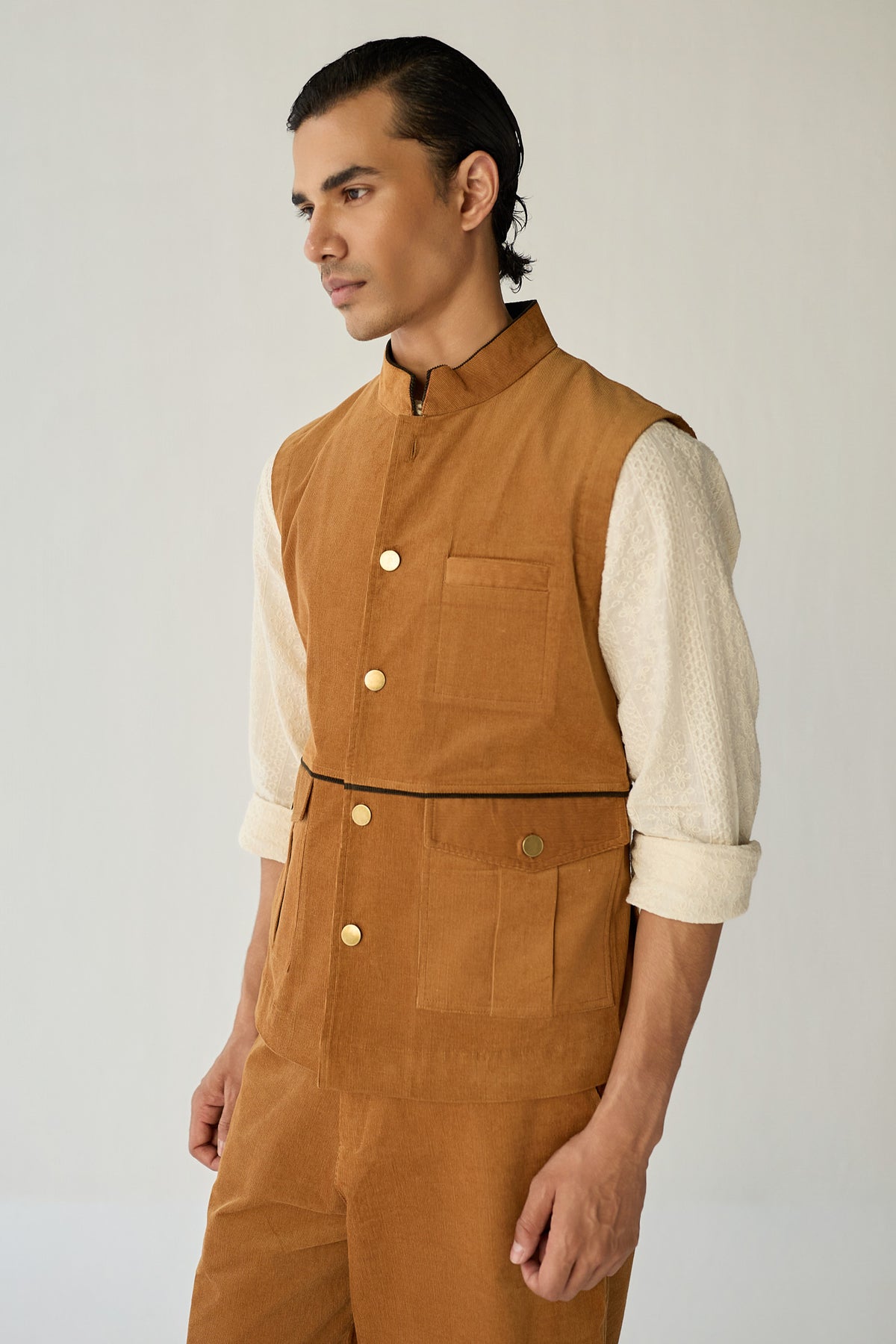 CORDUROY HUNTER JACKET SET-BURNT ( Set Of 2)
