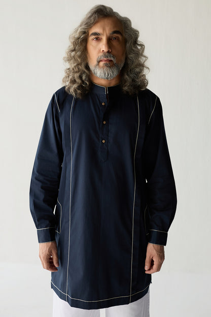 TAILORED KURTA SET- NAVY