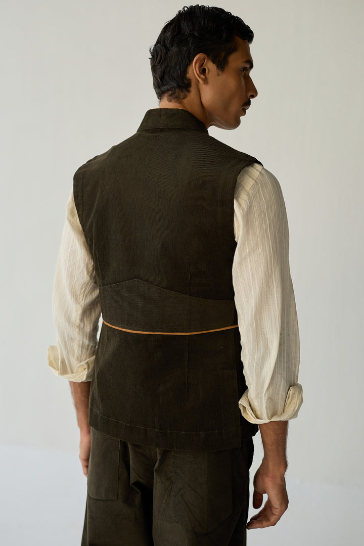 CORDUROY HUNTER JACKET SET-OLIVE ( Set Of 2)