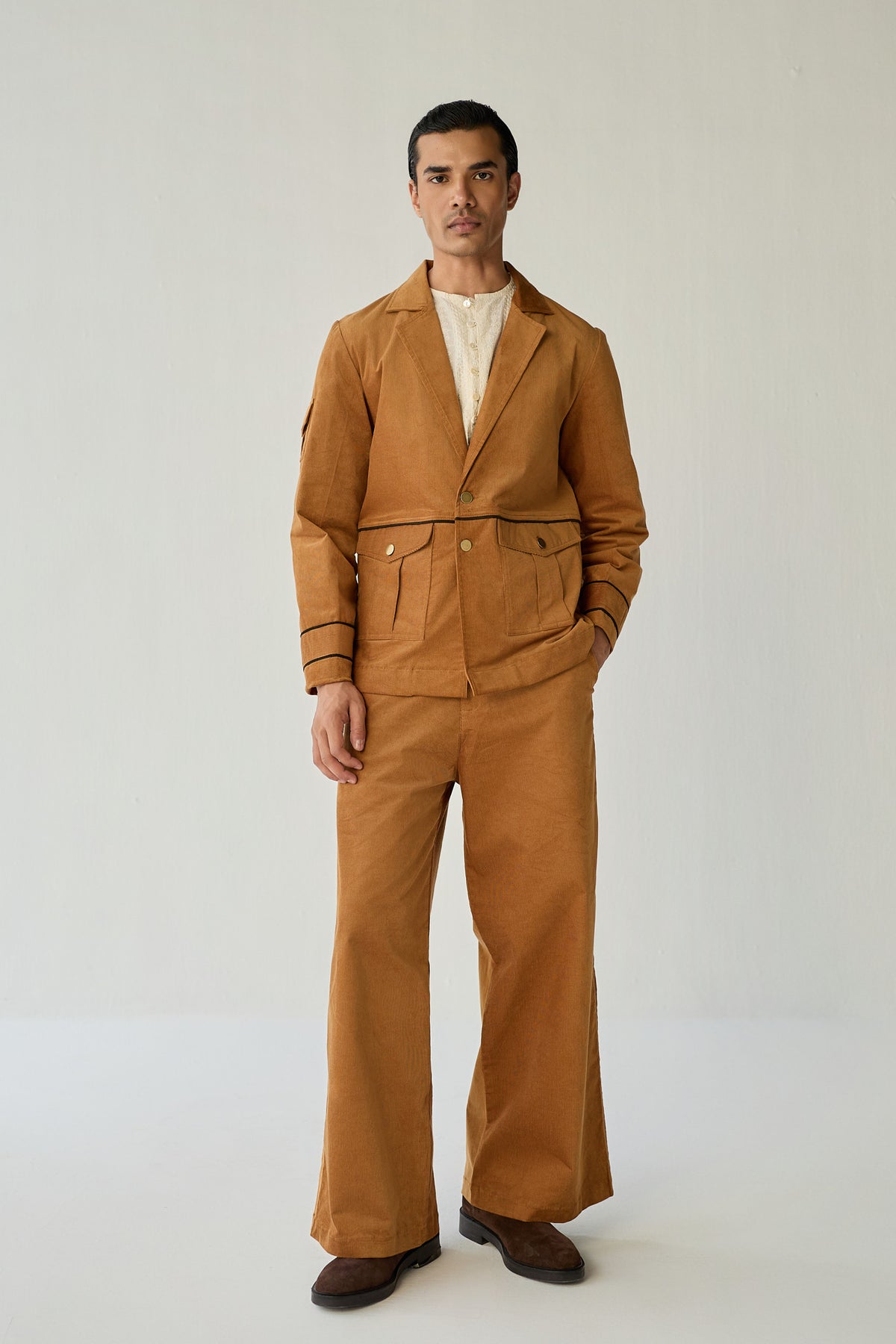 CORDUROY BLAZER SET-BURNT ( Set Of 2)
