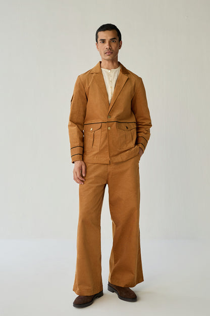 CORDUROY BLAZER SET-BURNT ( Set Of 2)