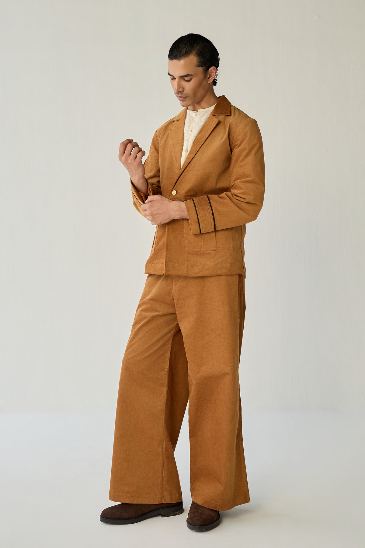 CORDUROY BLAZER SET-BURNT ( Set Of 2)