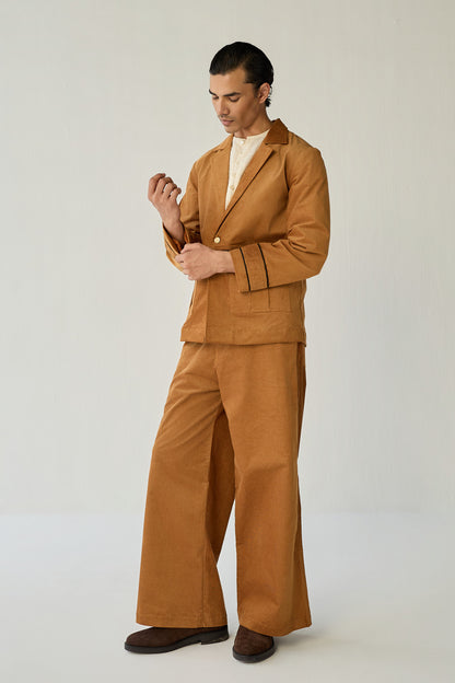 CORDUROY BLAZER SET-BURNT ( Set Of 2)