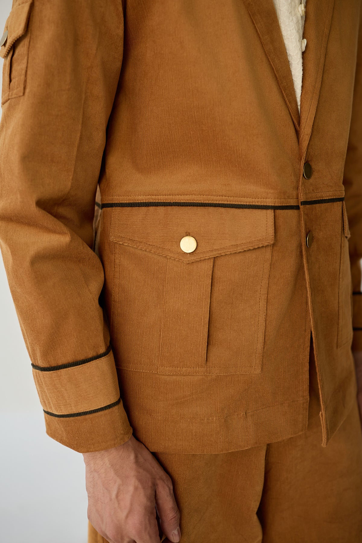 CORDUROY BLAZER SET-BURNT ( Set Of 2)
