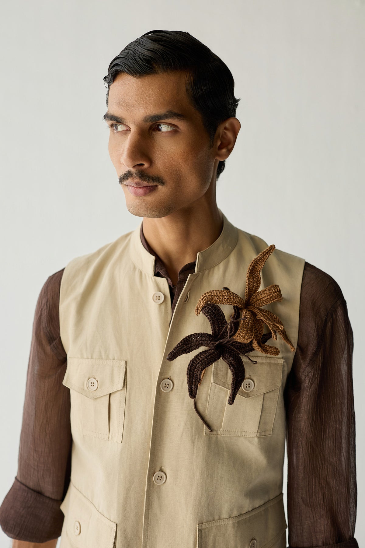 LINEN HUNTER JACKET SET-ECRU ( SET OF 2)