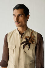 Load image into Gallery viewer, LINEN HUNTER JACKET SET-ECRU ( SET OF 2)
