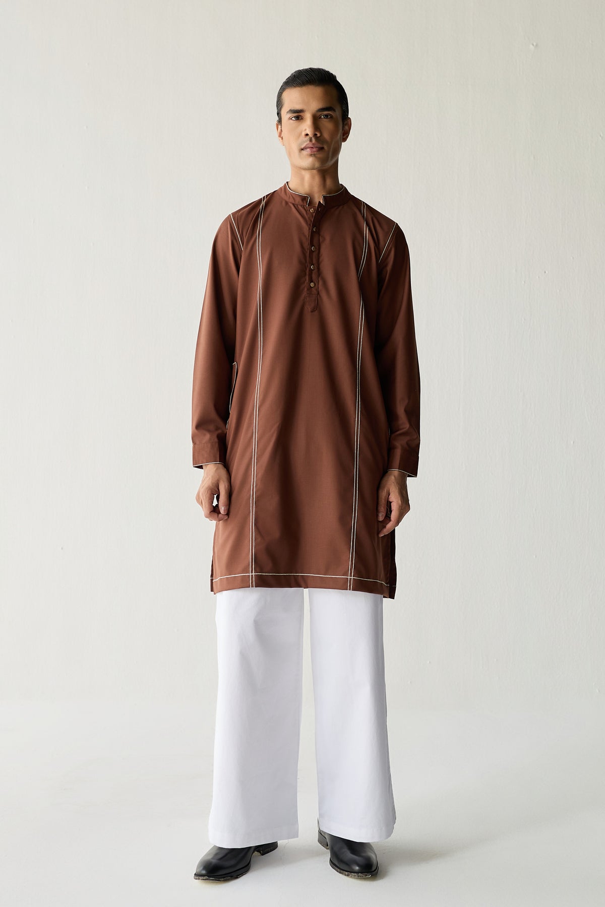 TAILORED KURTA SET- TAN