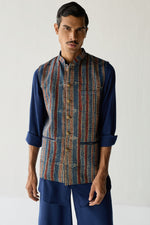 Load image into Gallery viewer, AJRAK INDIE NEHRU JACKET SET ( SET OF 3)
