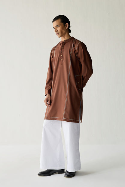 TAILORED KURTA SET- TAN