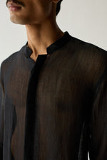 Load image into Gallery viewer, MIRZA SILK SHIRT- BLACK
