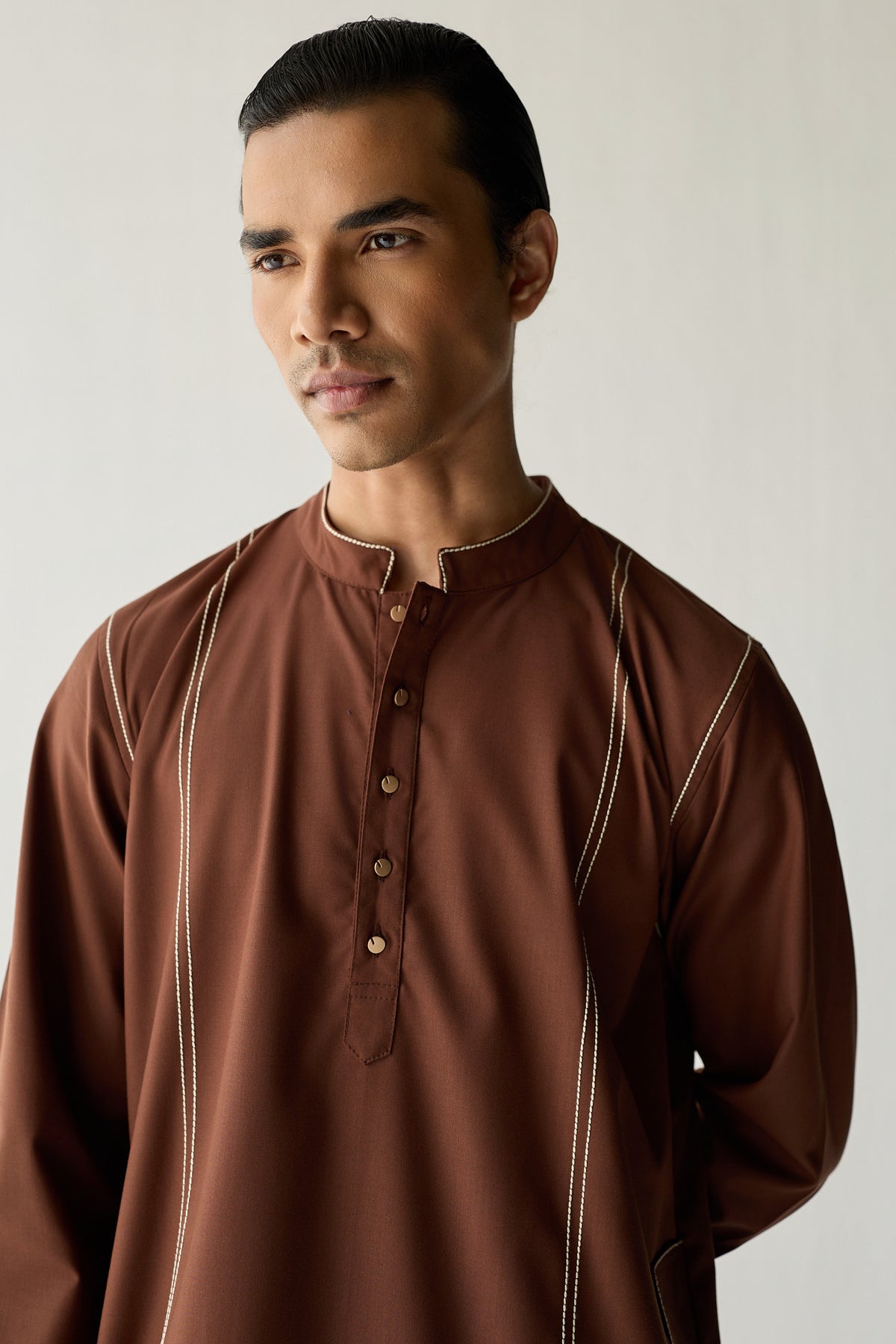 TAILORED KURTA SET- TAN