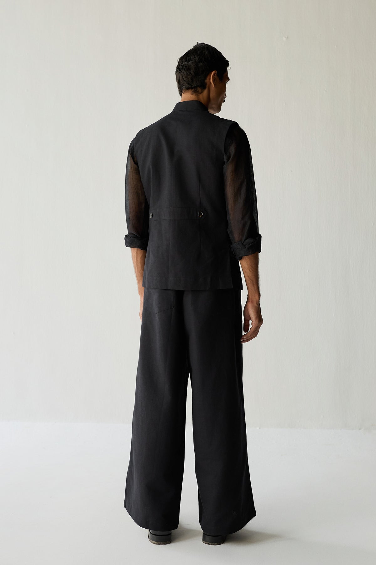 LINEN HUNTER JACKET SET-BLACK ( Set Of 2)