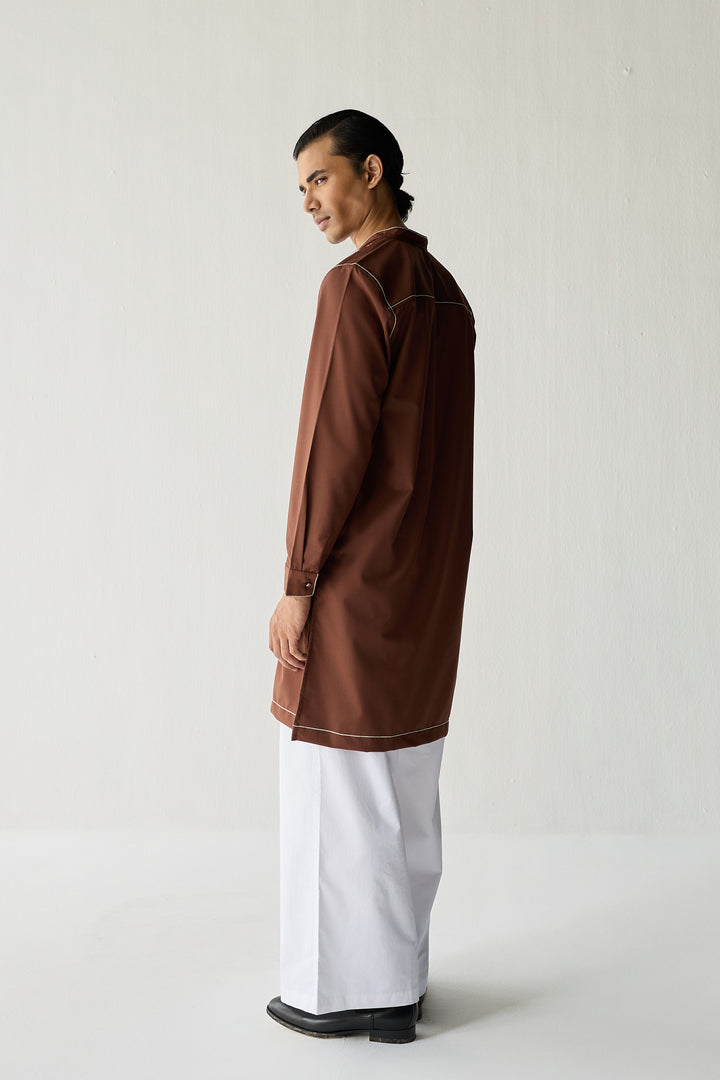 TAILORED KURTA SET- TAN