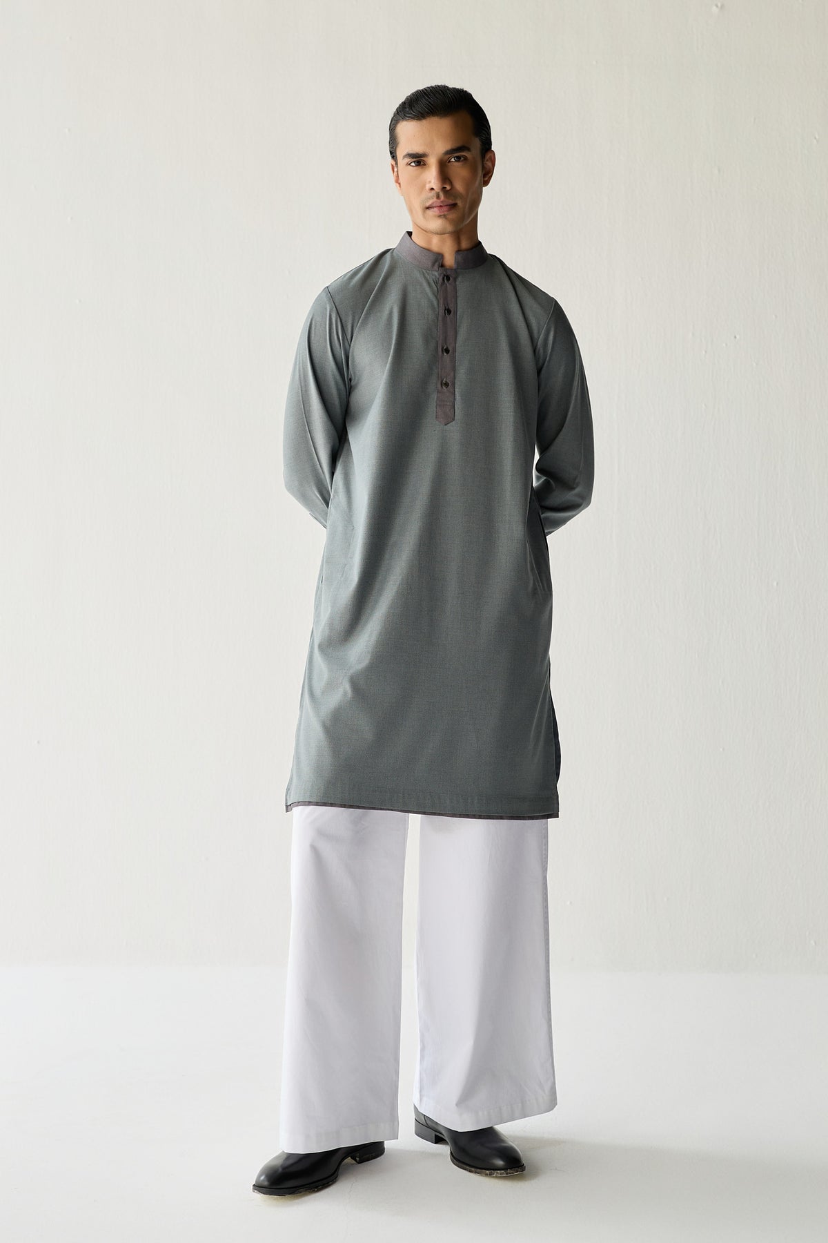 SAMAY EMBROIDERED JACKET SET- GREY ( SET OF 3)