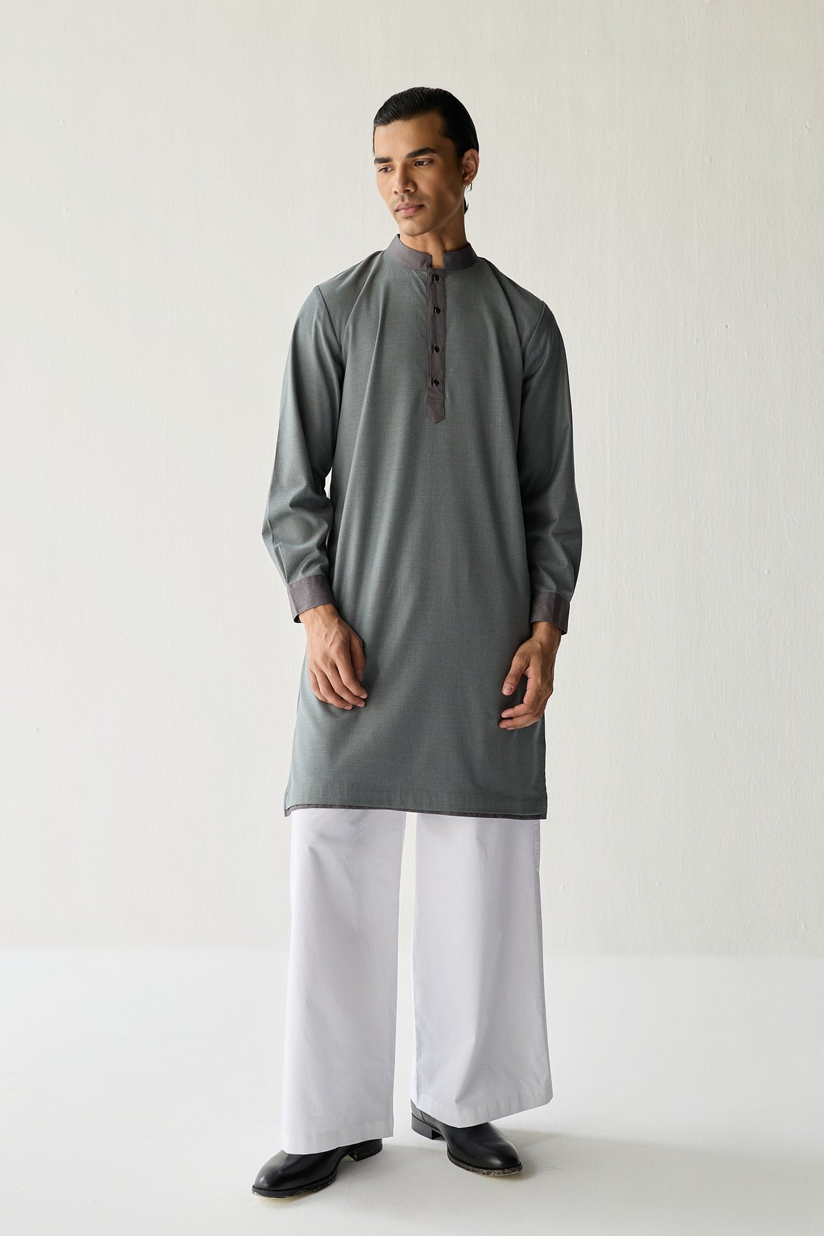 SAMAY DRAPE JACKET SET- GREY ( SET OF 3)