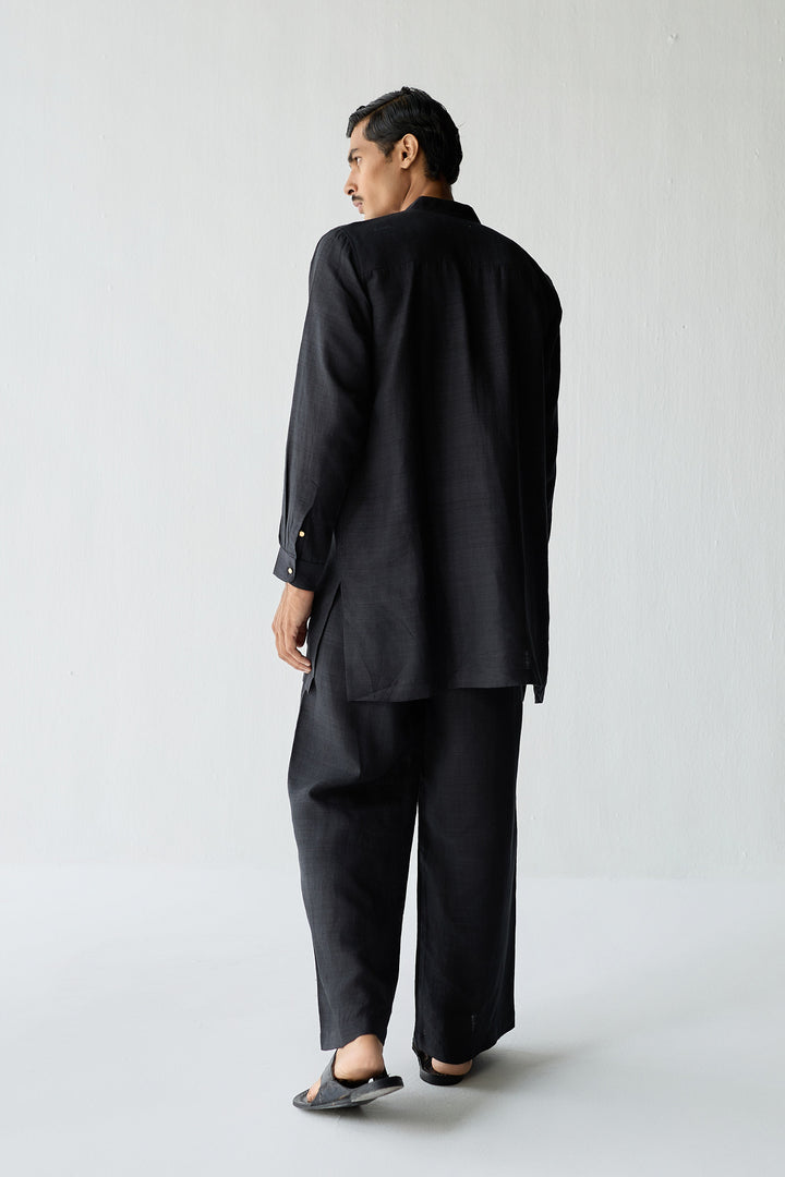 MATKA SILK KURTA SET- BLACK