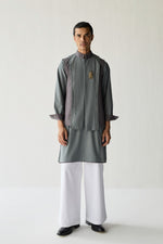 Load image into Gallery viewer, SAMAY DRAPE JACKET SET- GREY ( SET OF 3)
