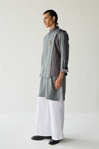 SAMAY DRAPE JACKET SET- GREY ( SET OF 3)