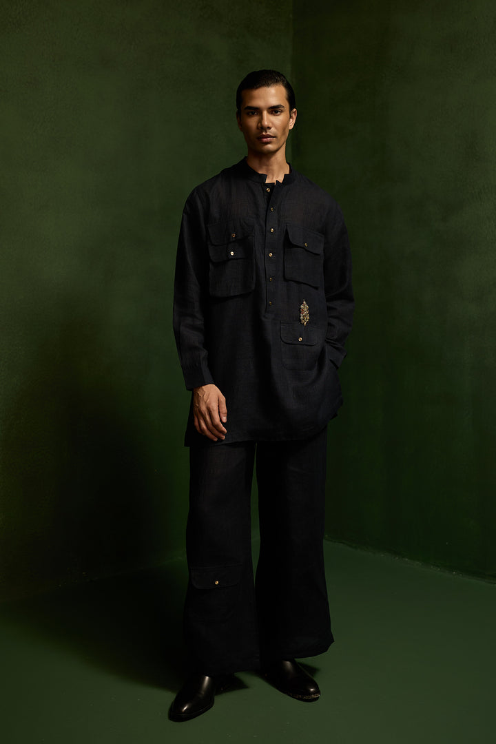 MATKA SILK KURTA SET- BLUE