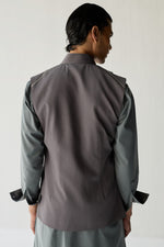 Load image into Gallery viewer, SAMAY DRAPE JACKET SET- GREY ( SET OF 3)
