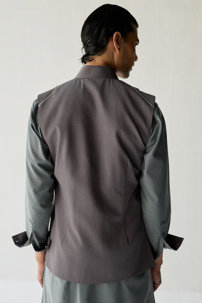 SAMAY DRAPE JACKET SET- GREY ( SET OF 3)