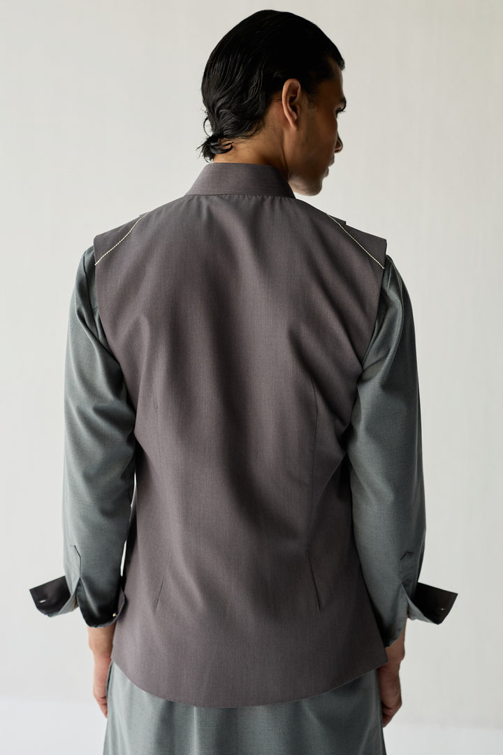 SAMAY DRAPE JACKET SET- GREY ( SET OF 3)