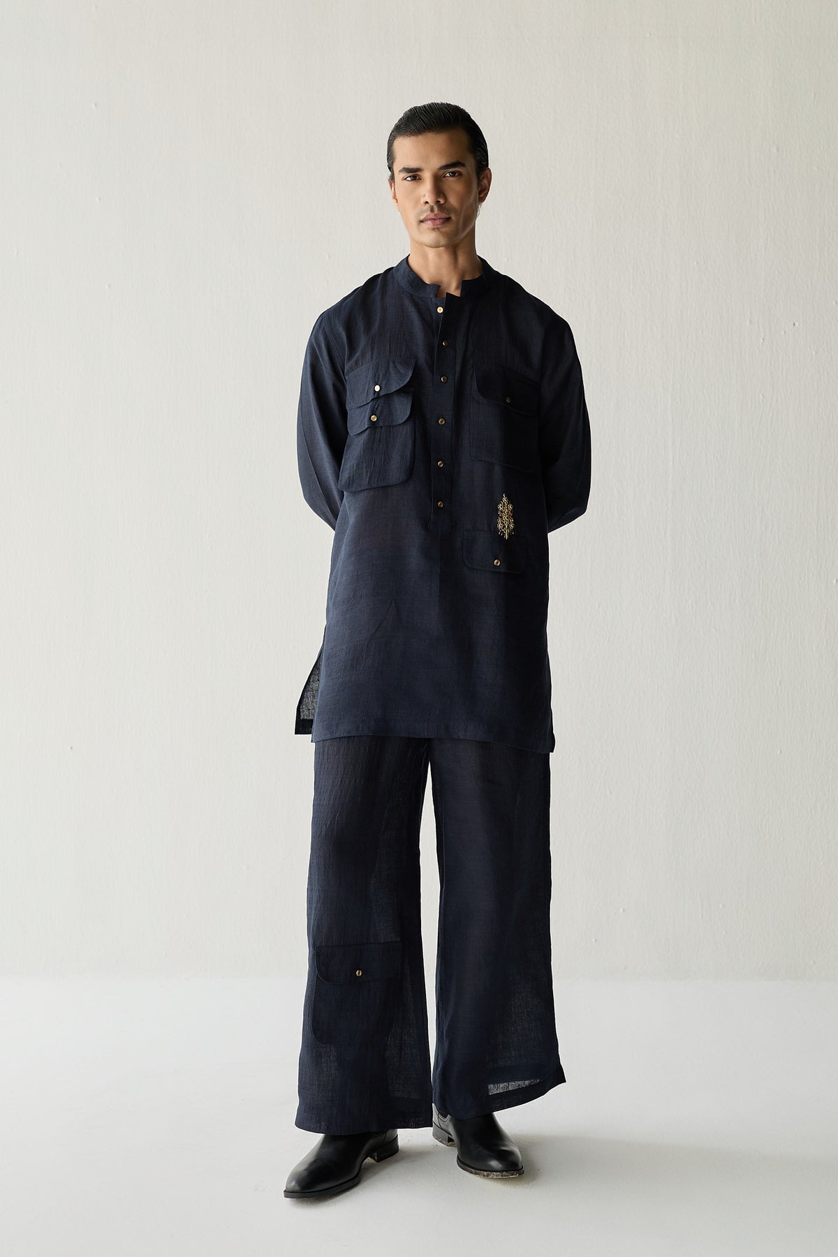 MATKA SILK KURTA SET- BLUE