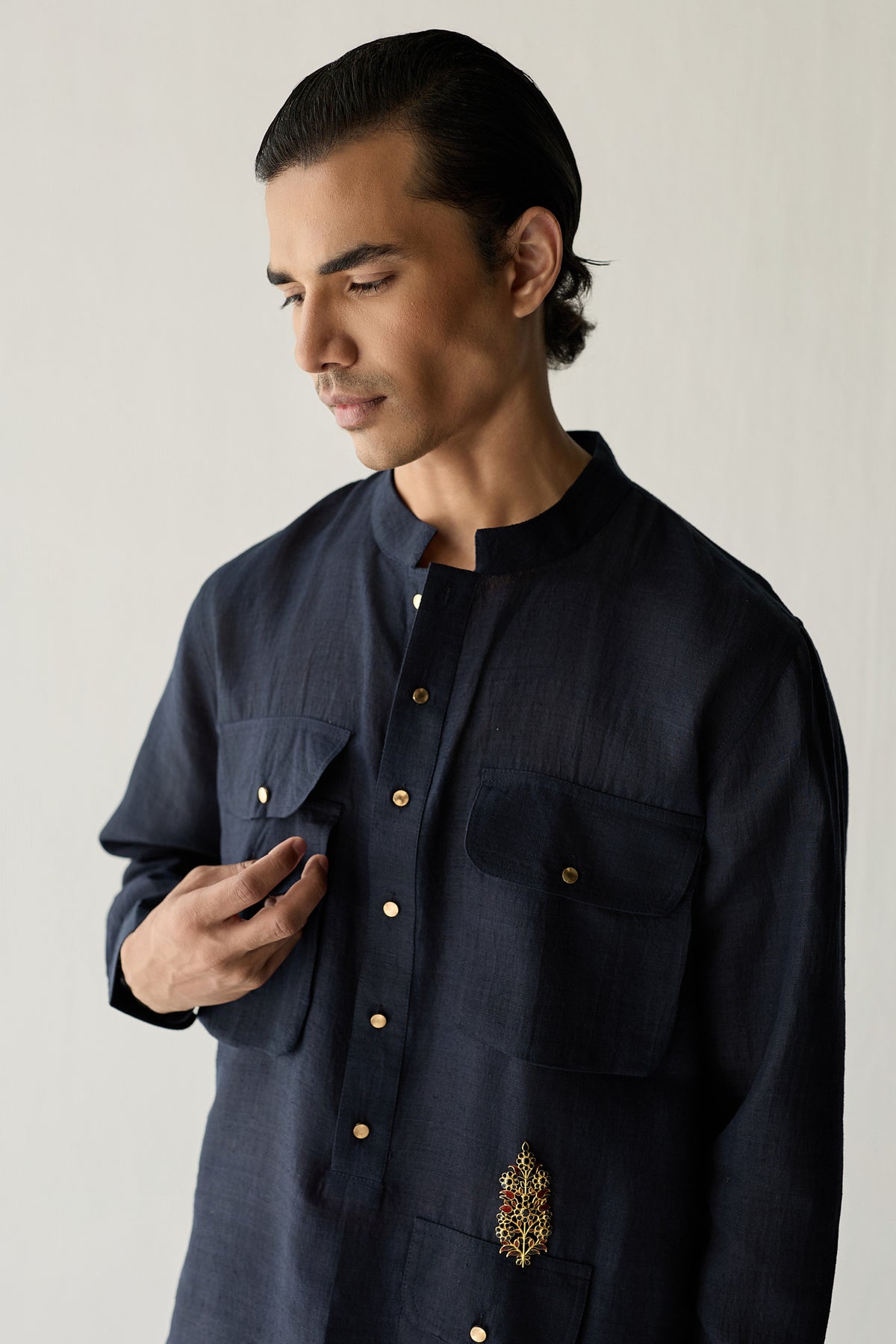 MATKA SILK KURTA SET- BLUE