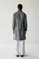 Load image into Gallery viewer, SAMAY EMBROIDERED JACKET SET- GREY ( SET OF 3)
