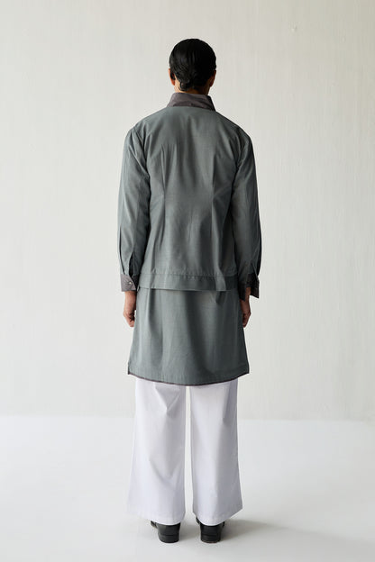 SAMAY EMBROIDERED JACKET SET- GREY ( SET OF 3)