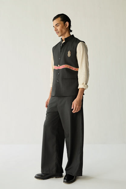 JAWAR PINSTRIPE SET-BROCADE ( Set Of 2)