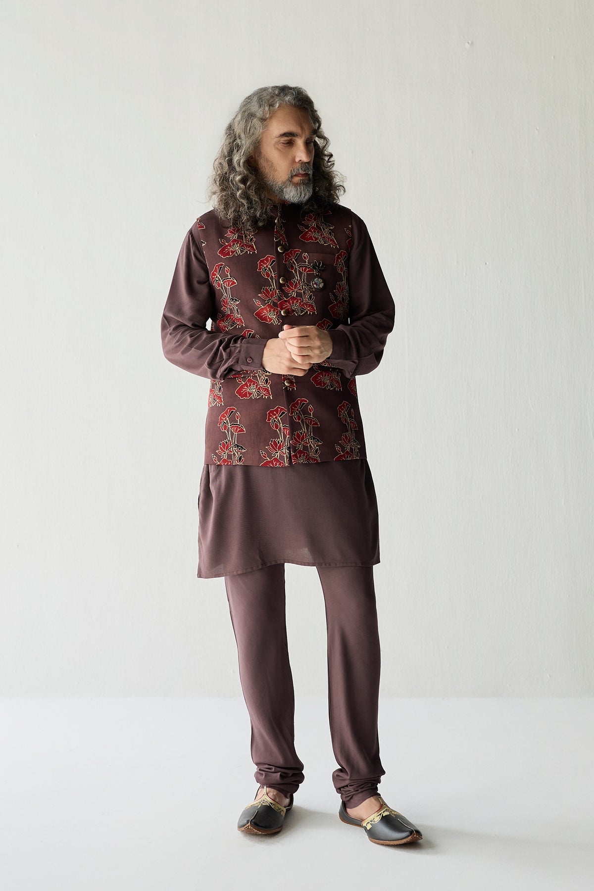 ZAKIR NEHRU JACKET SET-GREY ( SET OF 3)