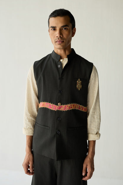 JAWAR PINSTRIPE SET-BROCADE ( Set Of 2)