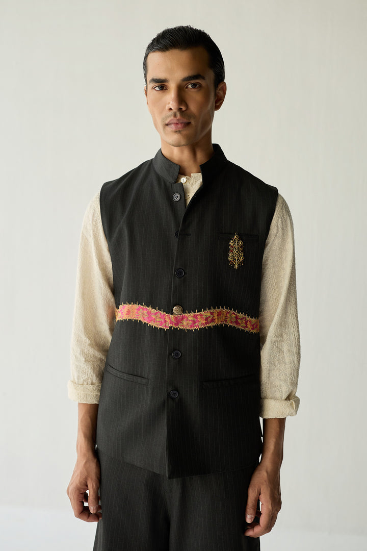 JAWAR PINSTRIPE SET-BROCADE ( Set Of 2)