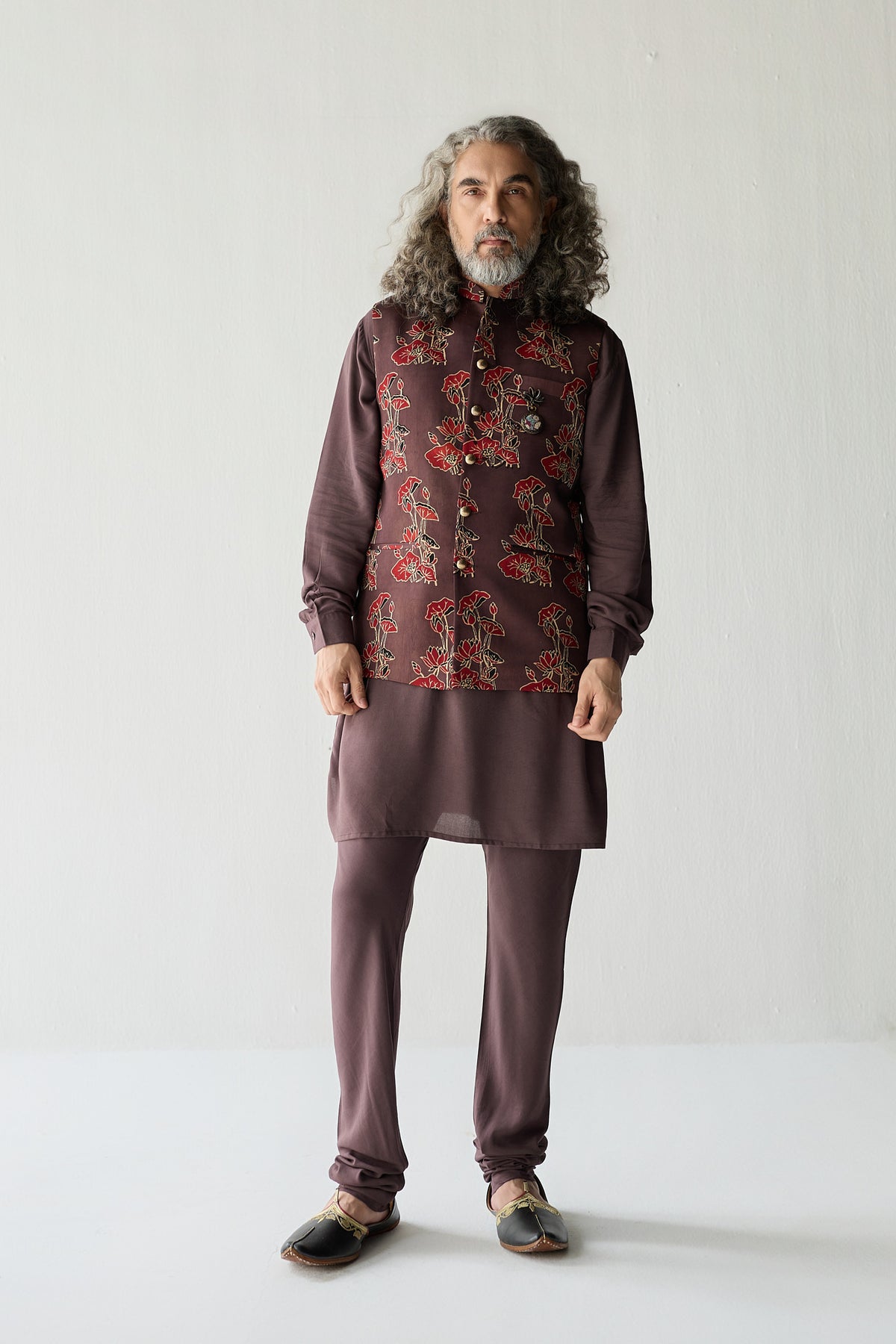 ZAKIR NEHRU JACKET SET-GREY ( SET OF 3)