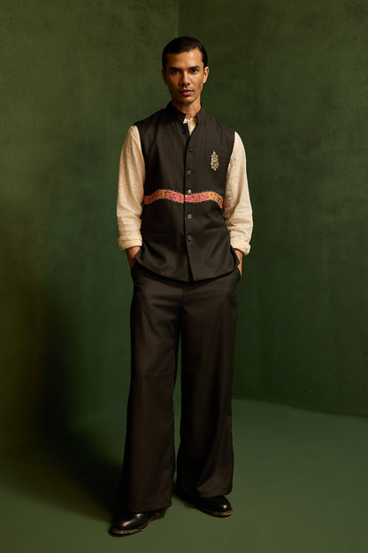 JAWAR PINSTRIPE SET-BROCADE ( Set Of 2)