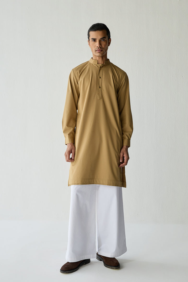 SAMAY DRAPE JACKET SET- KHAKHI ( SET OF 3)