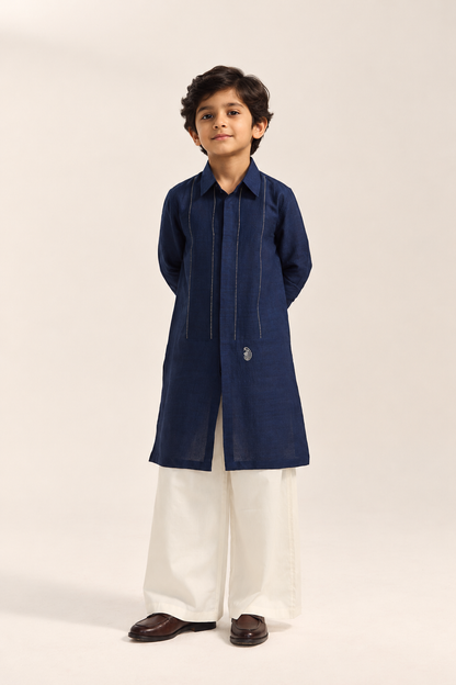 Arth Silk Kurta Set-Kids