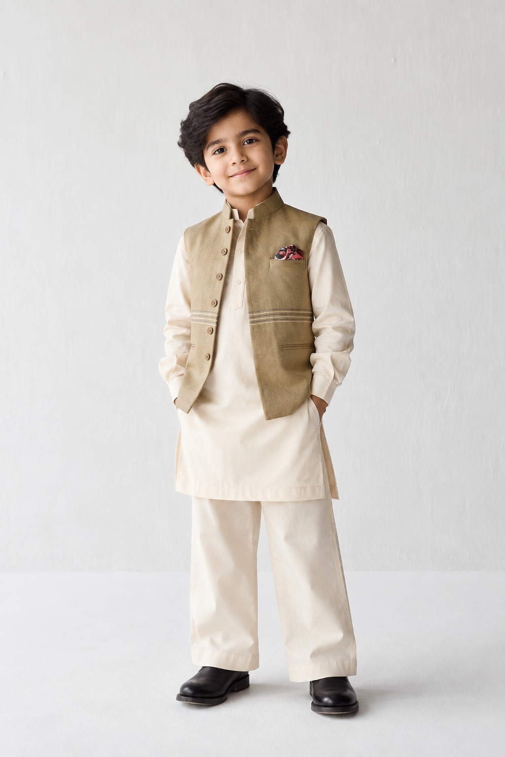 linen festive set kids set of 3
