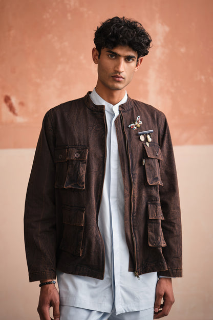 UTILITY JACKET-STONED BLACK