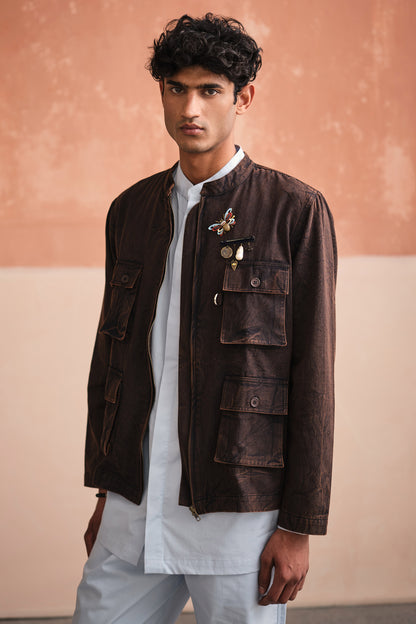 UTILITY JACKET-STONED BLACK