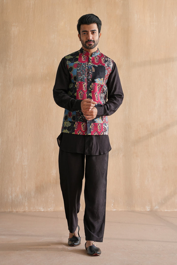 FAIZ NEHRU JACKET-PATCHWORK